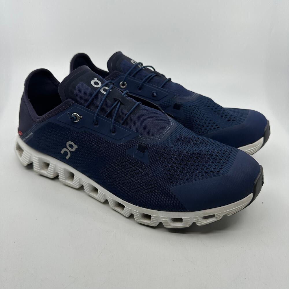 On Cloud 5 Running Shoe Mens 13 Navy Lightweight Travel Slip-On Athleisure Shoe - Picture 2 of 12